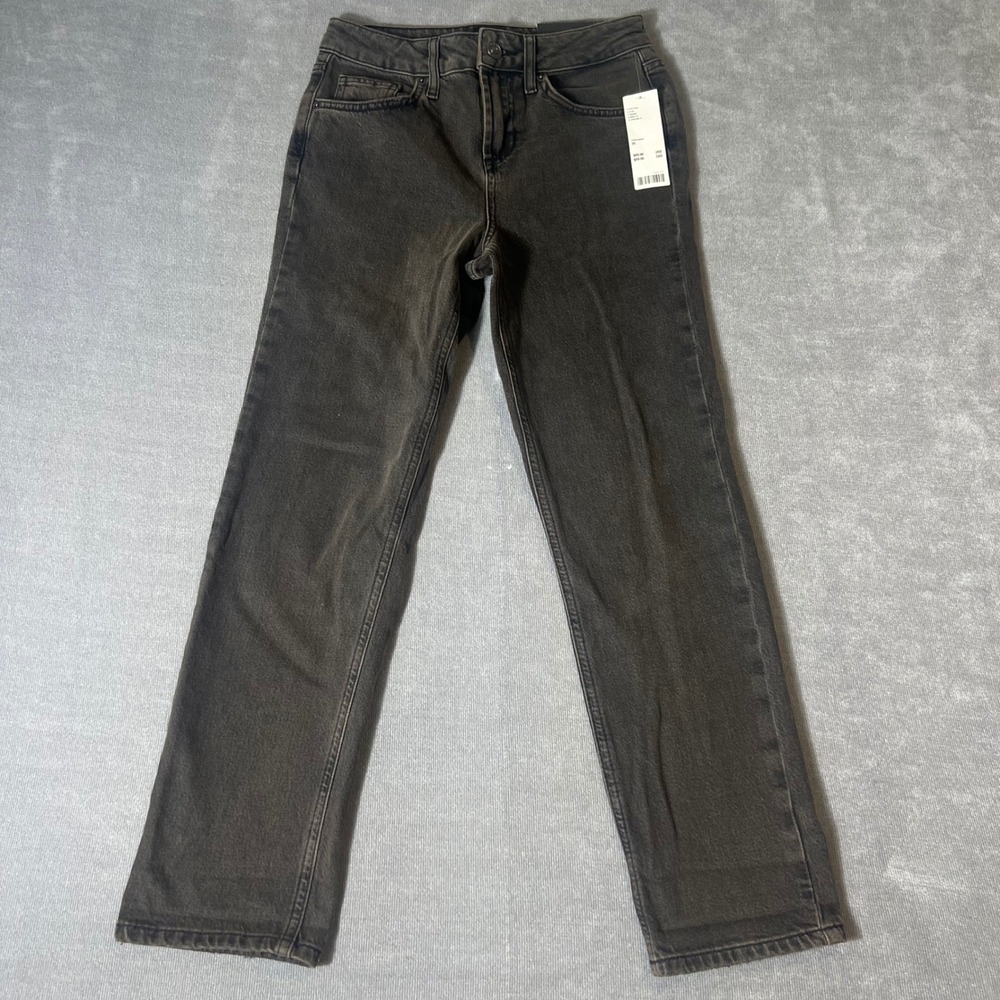 BDG Urban Outfitters Straight Kick Jeans Washed Black Denim Size 25 NWT